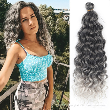 Deep Wave Twist Crochet Hair Natural Synthetic Afro Curls Crochet Braids Ombre Braiding Hair For Women Ocean Wave Braiding Hair
